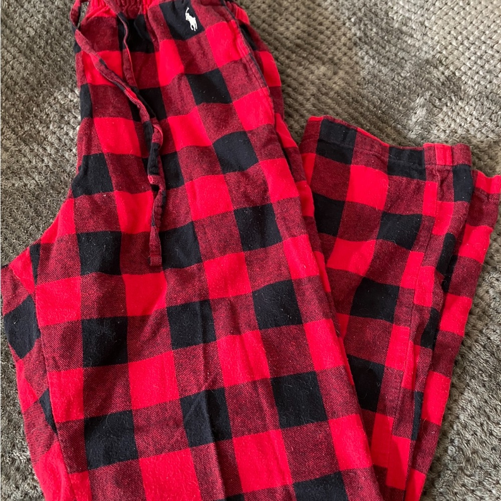 Men’s Polo Ralph Lauren Red & Black plaid Flannel Pajama Pants